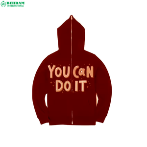 Sweat à capuche zippé intégral avec logo personnalisé, en molleton délavé/éponge française, unisexe, séchage rapide, respirant, impression en relief - Product Image 5