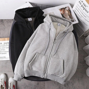 2024 nuevo diseño cómodo sensación suelta sudaderas con capucha moda sólido grueso deslizamiento suave sujetador u-cuello casual sudaderas con capucha chaqueta de manga larga - Product Image 2