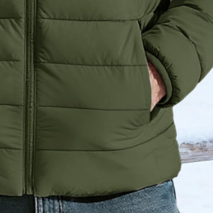 Chaqueta Ligera de Tela de Poliéster para Exteriores con Logotipo Personalizado de Alta Calidad para Hombre, Chaqueta de Invierno con Capucha y Burbujas para Hombre - Product Image 3