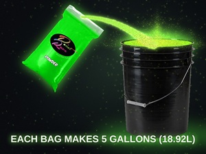 Peinture fluorescente UV verte mate en poudre pour émulsion exclusive, produit 5 gallons (18,92 litres) de peinture pour lumière noire - Product Image 2