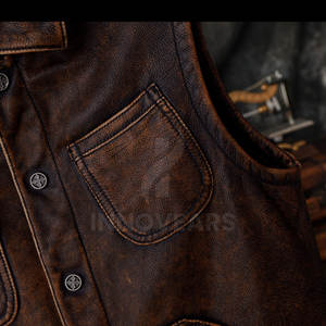 Venta caliente Hombres Ropa Chaleco de cuero Chaqueta Hombres Chaleco de cuero Chaqueta Nueva moda Hombres Chaleco de cuero Chaqueta - Product Image 5