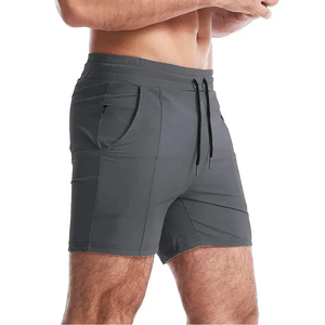 Pantalones Cortos Casuales de Running para Hombre de Alta Calidad, 100% Poliéster, Antiarrugas, con Cordón Ajustable, Cintura Media, Teñido Liso, Venta al por Mayor - Product Image 2