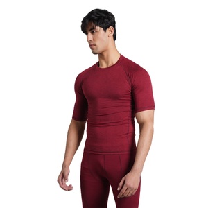 Camiseta de Compresión Deportiva para Hombre, Poliéster y Elastano, Ajustada, Elástica, Transpirable, de Secado Rápido, para Gimnasio y Entrenamiento, OEM Privado - Product Image 2