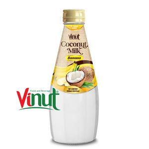 Lait de coco à la banane 290 ml 9,8 fl oz Boisson VINUT Carton de 24 bouteilles en verre Bouteille OEM Étiquette privée Faible teneur en glucides Prêt à l'exportation - Product Image 1
