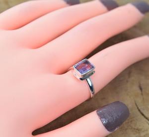 แหวนพลอยอเมทิสต์สีเงินสเตอร์ลิง925สไตล์โบฮีเมียนเครื่องประดับแหวนเงินแฮนด์เมดสำหรับผู้หญิงของขวัญแต่งงานสำหรับผู้หญิง - Product Image 3