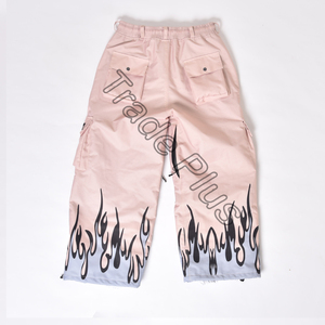 Pantalones de Nieve de Alta Calidad con Estampado de Llamas Rosas, Cinturón Ajustable, Cierre Frontal, Ventilación Transpirable, Cremallera y Polaina Interior para Botas - Product Image 2