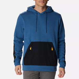 Vente en gros Sweat à capuche pour homme de qualité supérieure Streetwear Color Block Hoodies pour homme avec poche avant noire Nouveau style personnalisé - Product Image 5