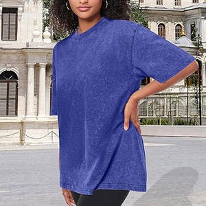 เสื้อยืดผ้าฝ้ายฟอกสีกรดสำหรับผู้หญิงออกแบบได้ตามต้องการสวมใส่สบายและเป็นมิตรกับสิ่งแวดล้อม - Product Image 6