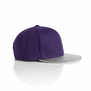 Structured 7-Panel <b>Purple</b> Snapback Cap Silver Flat Brim Unisex Casual <b>Hat</b> Solid Color Cotton Canvas Adult Fit 3D Embroidery - Product Image 4
