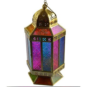 Linterna de Navidad de Interior de estilo marroquí Vintage, diseño recortado de cristal colgante de hierro, linterna de Metal de alta calidad de estilo navideño - Product Image 2