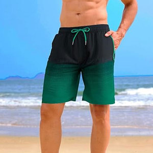 Custom 100% Cotton Casual Drawstring Eco-Friendly Windproof Swim Shorts Board Shorts Quick Dry Men's Swim Trunks with Pockets - Product Image 2