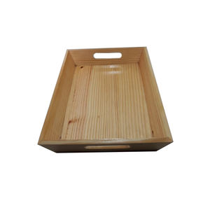 Nouveauté Plateaux de service en bois Vaisselle Plateau en bois Serveur de nourriture en bois bon marché avec poignées Article décoratif pour la maison et la cuisine - Product Image 1