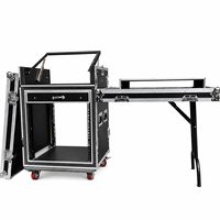 Boîtier de transport en aluminium antichoc double couche 8U personnalisé OEM, avec double porte, pour montage en rack profond, amplificateur, mélangeur, couleurs variées
