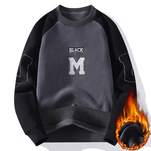Vente en gros en usine de pulls à col rond personnalisés pour hommes vêtements d'hiver de haute qualité sweats à capuche avec logo personnalisé et contraste de couleur sweats à capuche - Product Image 3