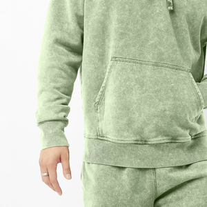 Sweats à capuche délavés à l'acide avec logo personnalisé pour hommes Heavy Vintage Washed Plus Size Designer Pattern Winter Thermal French Fleece Sweatshirt - Product Image 3