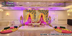 Paneles de Escenario nocturno Mehndi coloridos de estilo tradicional, decoración de escenario de boda de inspiración marroquí, columpio - Product Image 6