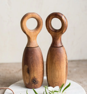 Ensemble de pots à épices en bois d'acacia pour barbecue, sel, poivre, bouteilles à épices, contenants de rangement - Product Image 5