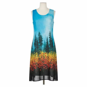 Robe décontractée sans manches en mousseline de soie écologique, polyester léger, imprimé numérique, vêtements d'été pour femmes, vêtements de mode, taille ajustée - Product Image 4