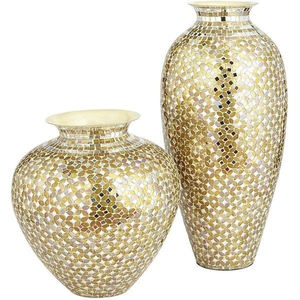 Vase à fleurs en métal doré vintage fait à la main Design en laiton sain pour table pour les occasions de mariage - Product Image 5