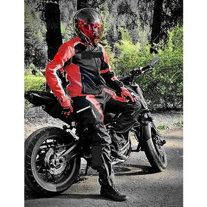 Chaqueta de Motociclista con Protección Completa para el Cuerpo, Acolchado Blindado, Chaqueta de Verano para Motocicleta, Impermeable y Cortavientos, Color Rojo - Product Image 2