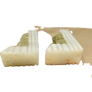 Serre-livres Vintage Onyx, Serre-livres décoratifs en pierre d'onyx blanc, Serre-livres en onyx vert ancien - Product Image 2