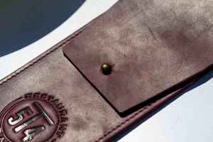 Durable Eco Genuine Leather Luxury Foldable <b>Cutlery</b> Holder for Restaurant Flatware Roll Organizer LCH-0029 - Product Image 2