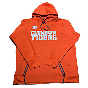 Clemson University Classic Men's 100% Cotton Fleece Hoodies Patrón sólido Logotipo apilado Cuello redondo bordado para primavera - Product Image 5