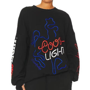 2025 Unisex de gran tamaño de algodón mezclado sudaderas con capucha de lana cuello redondo 100% algodón Vintage transpirable Puff impreso para otoño - Product Image 5