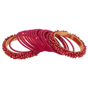 ชุดเครื่องประดับลูกปัดลูกปัดลูกปัดไข่มุกเทียมสีทองชุดเครื่องประดับงานแต่งอินเดียสีชมพู - Product Image 5