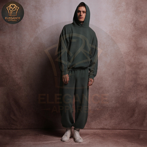Green Embroidered Fleece Hoodies for Men Breathable Eco-Friendly Custom Streetwear OEM/ODM Service Best Supplier - Product Image 5