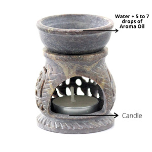 Most Attractive Soapstone Oil Burner Natural Gemstone Hand Carving Fragrance <b>Diffuser</b> Unique Gifting Purpose & Home Decoration - Product Image 4