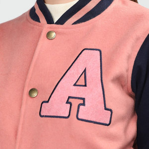 Custom High Quality Lightweight Cotton Knitted Letterman Jacket <b>Covered</b> <b>Button</b> 100% Polyester Filling Winter Breathable Wear - Product Image 6