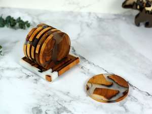 Dessous de verre en résine en bois Dessous de verre en résine Dessous de verre personnalisés d'Inde - Product Image 4