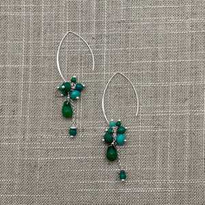 Elegantes cuentas de cristal Pendientes chapados en plata elegantes pendientes de cuentas de semillas caseras moda única joyería hecha a mano diseño creativo - Product Image 6