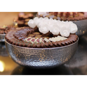 Bol à chocolat en métal plaqué or Présentoir à chocolat Bols à dessert décoratifs fabuleux Articles d'hôtel pour desserts sucrés Bol de serveur - Product Image 6