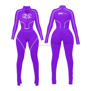 Conjunto Deportivo Personalizado para Mujer 2026, Sudadera Corta con Cremallera y Pantalones Acampanados, Traje Deportivo con Logotipo, Chándal Elegante para Mujer - Product Image 1
