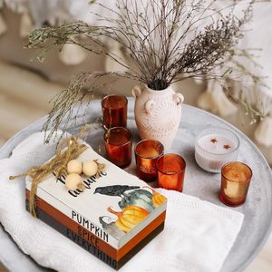 3 Pcs Thanksgiving Fall Decor pour la maison Mini Book Wood Tiered Tray Decor Halloween Autumn Book Stack Bundle - Product Image 3