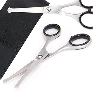 กรรไกรตัดผมจมูกสเตนเลสเกรด + พับได้ด้วยมือขวาพร้อมกระเป๋าสีดำ - Product Image 6