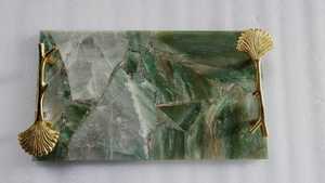 Plateau de service en agate pour usage domestique Agate verte Bois de marbre Acier inoxydable Industriel pour le service des aliments Décoration intérieure - Product Image 4