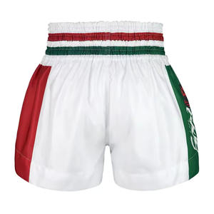 กางเกงขาสั้นผ้าโพลีเอสเตอร์สำหรับมวยไทยแบบ100% ออกแบบโลโก้ได้ตามต้องการ - Product Image 2