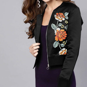 Chaqueta Bomber de Mezclilla para Mujer, Estilo Urbano, Acolchada, Brillante, Bordada, con Botones, Cálida para Otoño e Invierno, Estampado Completo, Venta al Por Mayor - Product Image 6