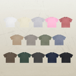 Vente en gros t-shirts pour hommes lavés à l'acide ensemble t-shirt et short surdimensionné en coton épais uni vintage avec logo personnalisé - Product Image 3