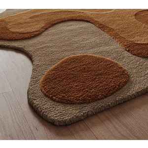 Hecho a mano lana seda irregular forma mano copetudo moderno patrón abstracto para sala de estar hogar - Product Image 2