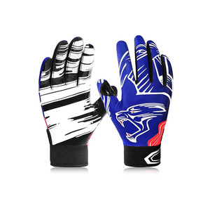 Guantes de fútbol americano de dedo completo con Control de agarre antideslizante de Palma de silicona profesional, guantes de receptor de fútbol juvenil personalizados - Product Image 6