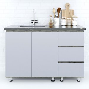 Gabinetes Bajos de Cocina Modernos TBD68010 de 1.2m, Estilo Shaker, Madera Sólida, Melamina, MDF, Madera de Caucho - Product Image 1