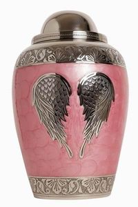 Fairy Feather Embossed American Style Adult Ashes Metal Funeral Memorial <b>Large</b> Handcrafted Funeral Memorial Cremation <b>Urns</b> - Product Image 5