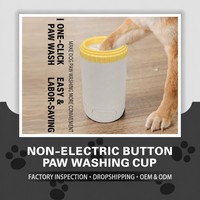 Langbot – Brosse de nettoyage des pattes de chien en silicone à poils en gel, sans électricité, à un clic, portable pour petits et moyens chiens