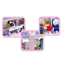 En gros 486pcs Faire semblant de jouer maison de poupée Violet Bus Danse Lapin Jouets Pour Filles Bricolage Modèle Bloc de Construction Enfants Cadeau