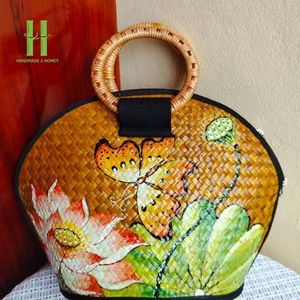 Nouveaux modèles de sacs à main écologiques Sac à main OEM en jonc de mer Mode personnalisée pour les femmes de HNH Craft Handmade - Product Image 1