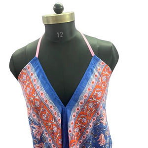 Robe en coton imprimée à la main de qualité supérieure, motif floral, poids moyen, entretien facile pour femmes et filles - Product Image 5